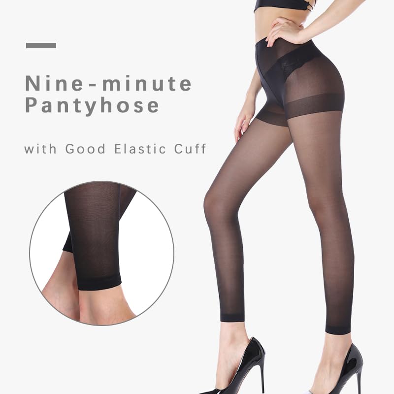 3 Pairs Women's Sheer Footless Tights 30D Microfibre Control Top Pantyhose Run Resistant4