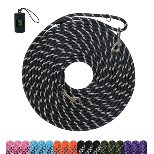 Tairro Long Dog Training Leash，Heavy Duty Reflective Rope Lead for Small Medium Large Dogs ，6FT 10FT 15FT 30FT 50FT for Training, Walking, Backyard, Camping