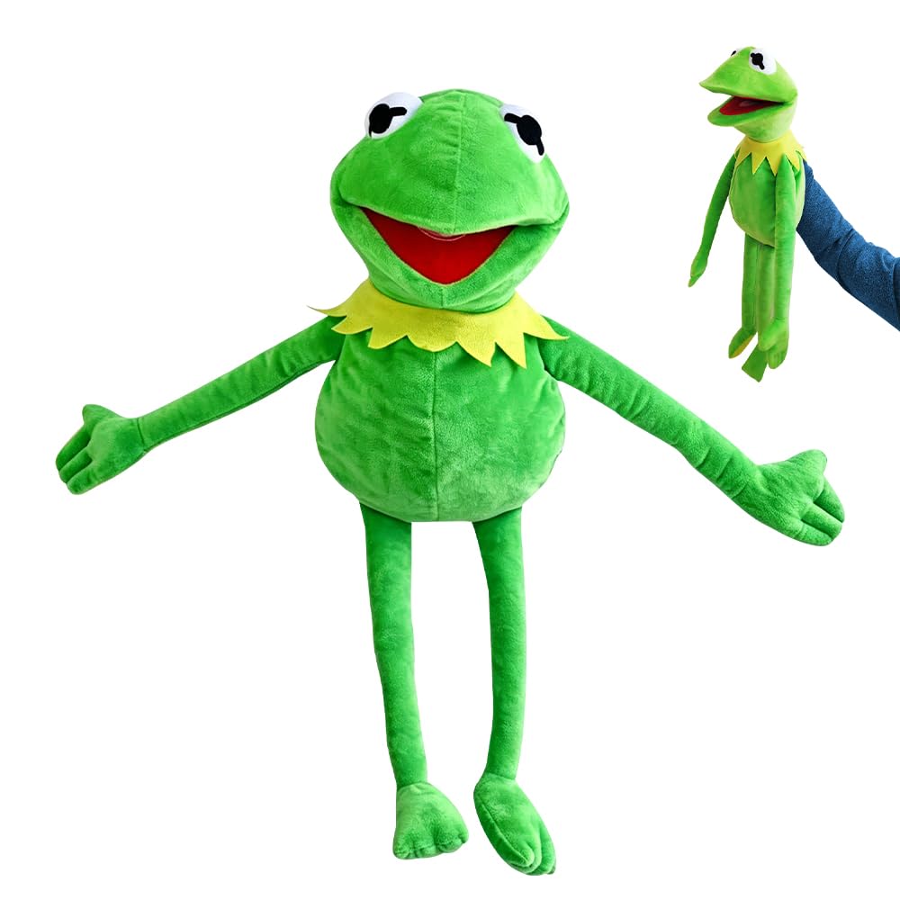 Kermit the Frog Puppet, Frog Hand Puppet with Working Mouth, 60cm Soft Hand Frog Stuffed Plush Toy, The Muppets Show, Frog Anime Puppets for Children & Adults Birthday Gift Ssurprise