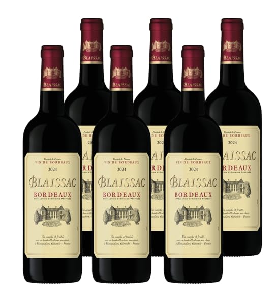 Blaissac - Vin Rouge - AOP Bordeaux - Lot de 6 bouteilles x75cl