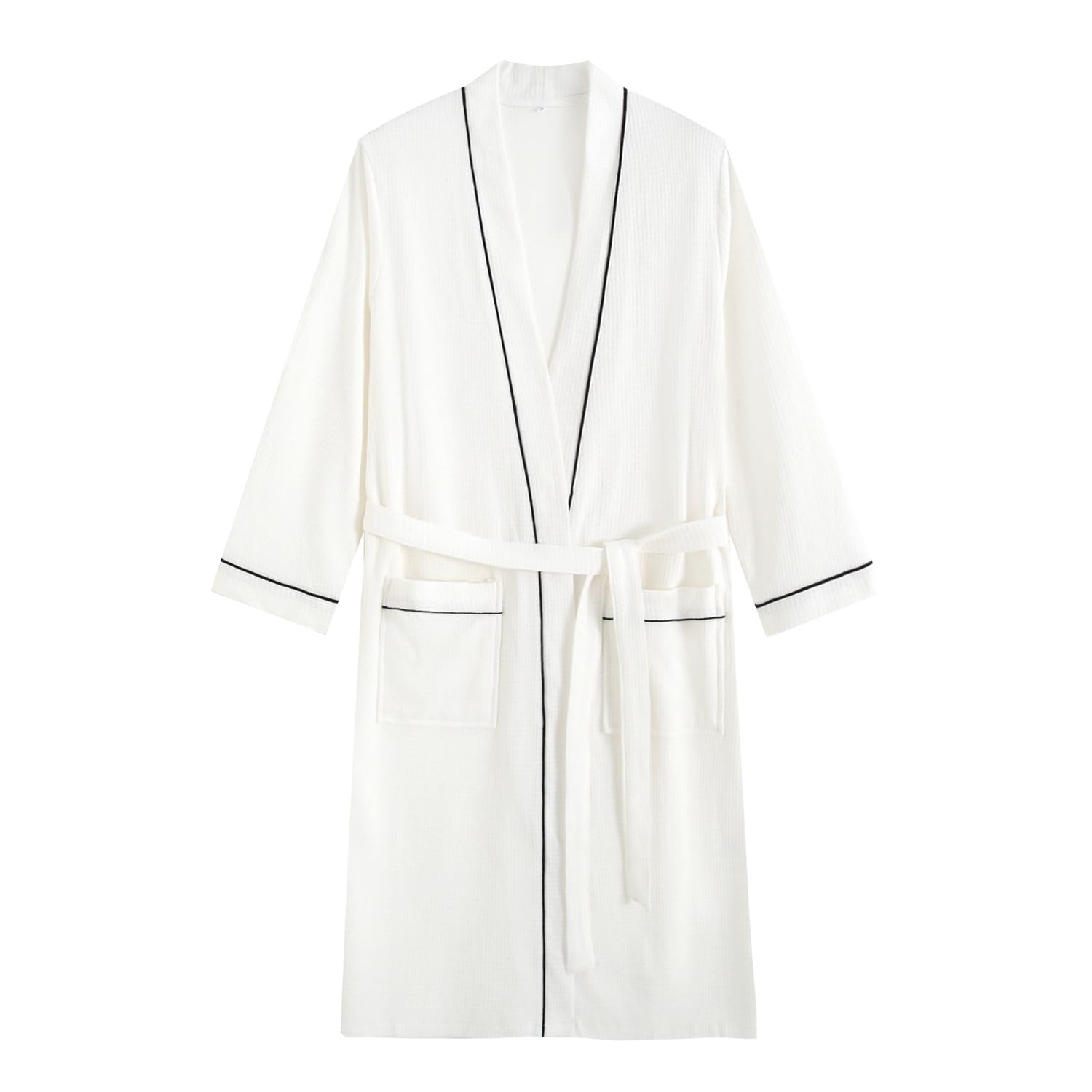 Pahajim Peignoir de Bain Coton Peignoir Nid D'Abeille Léger Long Robe de Chambre Unisexe pour Spa, Piscine,Hôtel & Maison