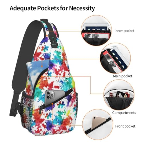 Cute Autism Print Sling Bag Autism Awareness Crossbody Backpack Shoulder Bags Travel Daypack for Women Men4