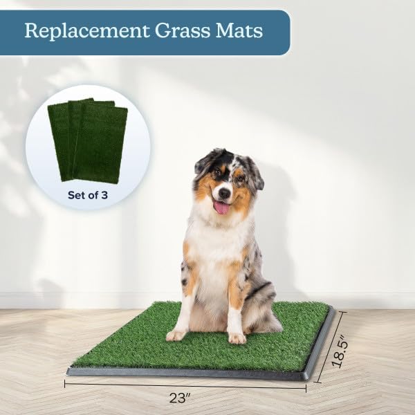 Miniatura 2 de Almohadillas para Orinar para Perros - Juego de Tres Alfombrillas de Césped de 23x18.5 Pulgadas de Reemplazo para Entrenamiento de Orinal -