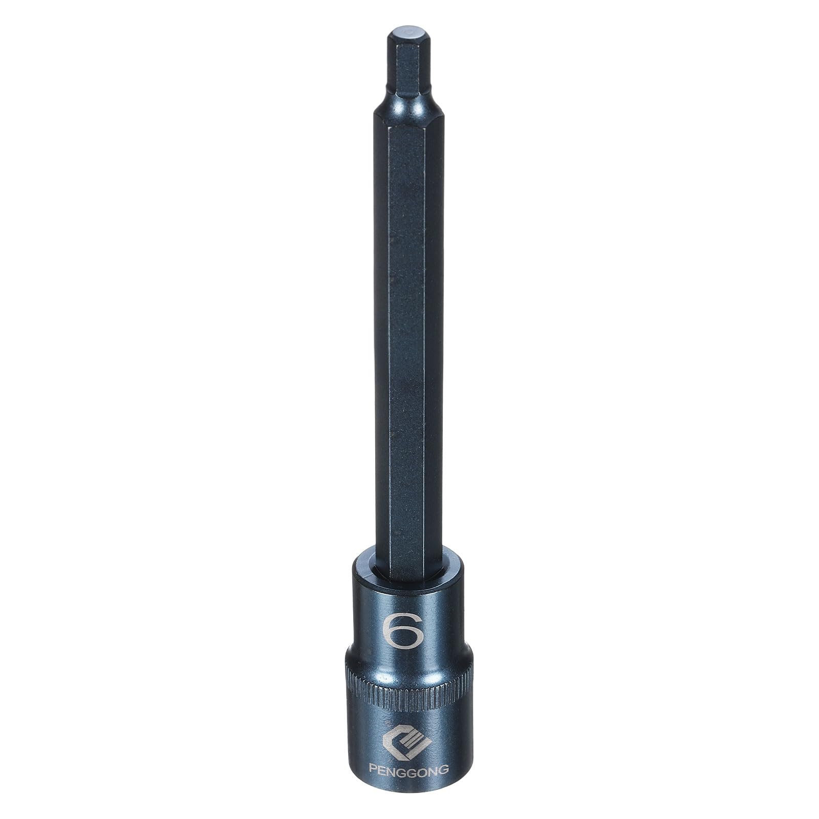 sourcing map 1/2" Drive Impact Hex Bit Socket H6 (6mm) Metric 5.5" Length S2 Steel 6-Point Sockets for Power Drill Drivers Adapter, Blue