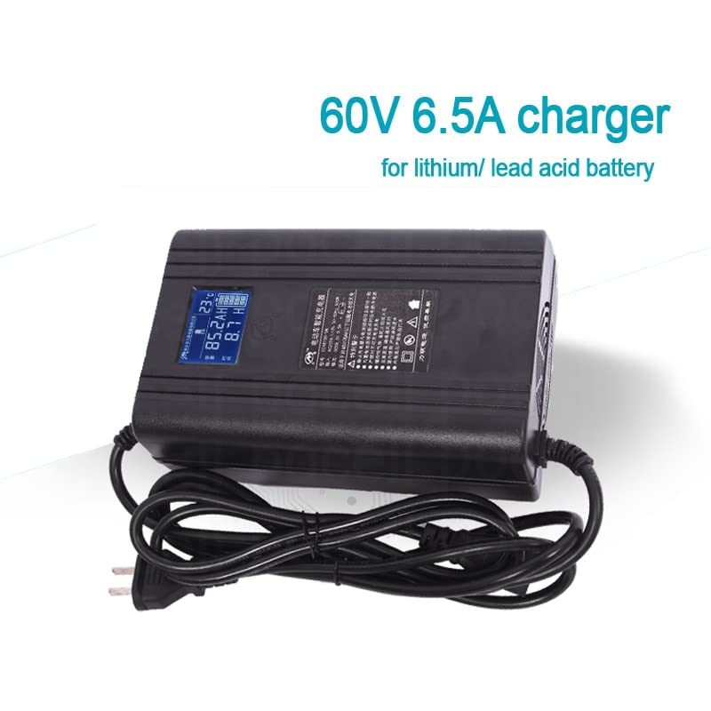 60V 6.5A no 67.2V 5A Charger 73v 20S charger Smart Charger With Display for lithium ion battery lifepo4 LTO li ion lead acid (Color : 16S 67.2v lithium)