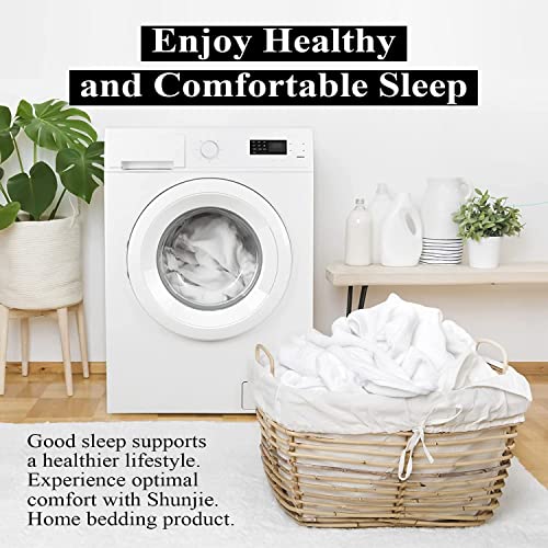 Image of 100% Egyptian Cotton Pillow Protectors Set of 4, 600 Thread Count Standard Size Bed Pillowcase with Zipper, Cooling Pillow Cover Quiet and Breathable Easy Care (4PCS, Standard, White)