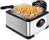 Freidora Chefman de 4.5 Litros con Cesta Coladora, Tamaño Jumbo XL, Temperatura y Temporizador Ajustables, Perfecta para Pollo Frito, Camarones, Papas Fritas, Chips y Más, Depósito de Aceite Extraíble, Acero Inoxidable 2