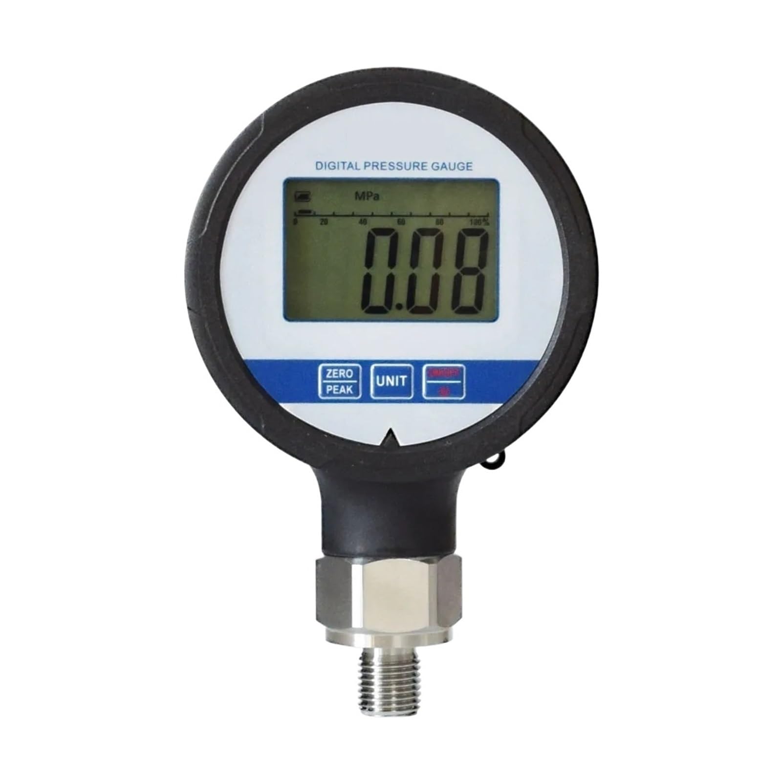 Manómetro G1/2, DR3730 Manómetro digital hidráulico de 80 mm for aire, aceite y agua(0-1.6MPa)