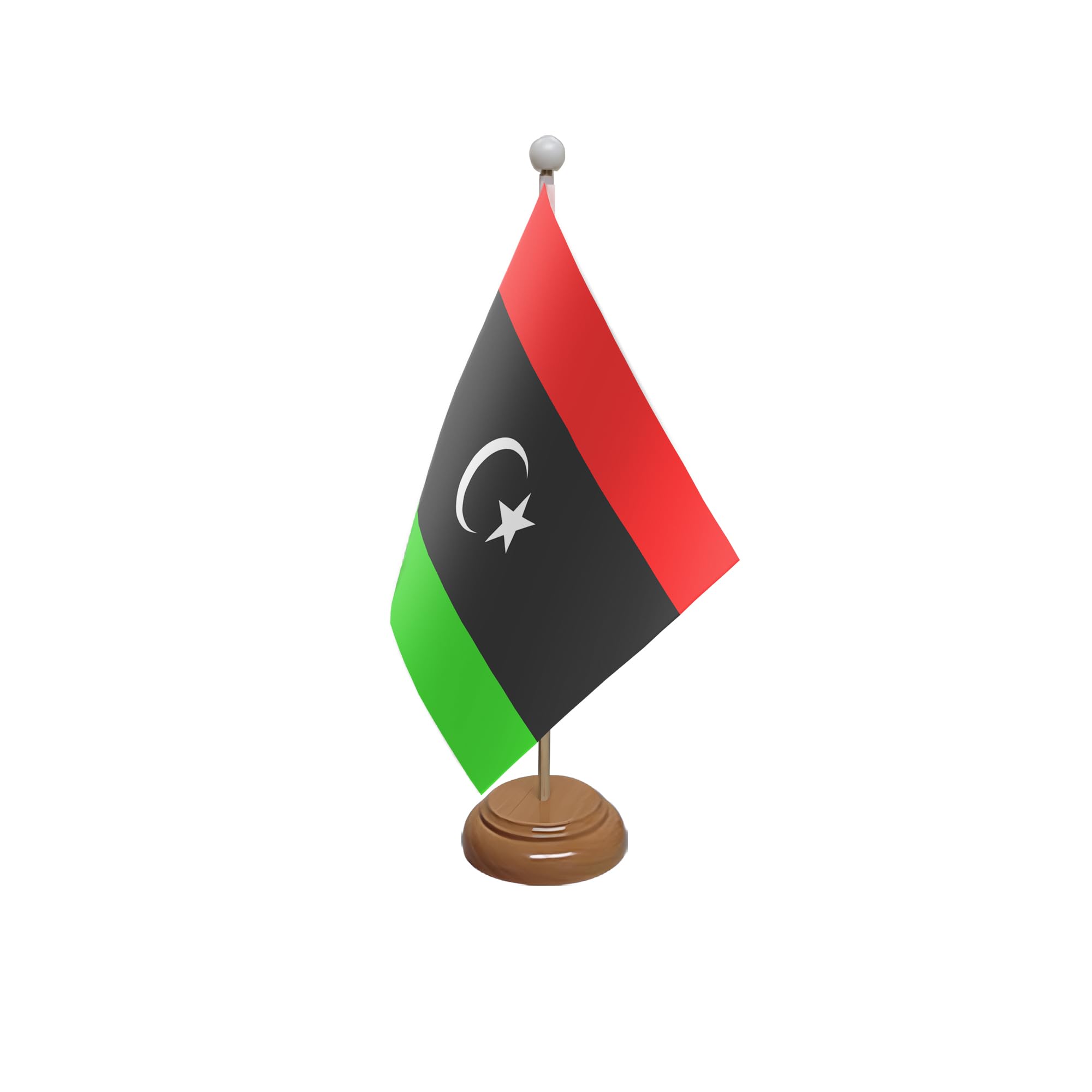 Flagtex Libya New (Kingdom) Wooden Table Flag With Wooden Base
