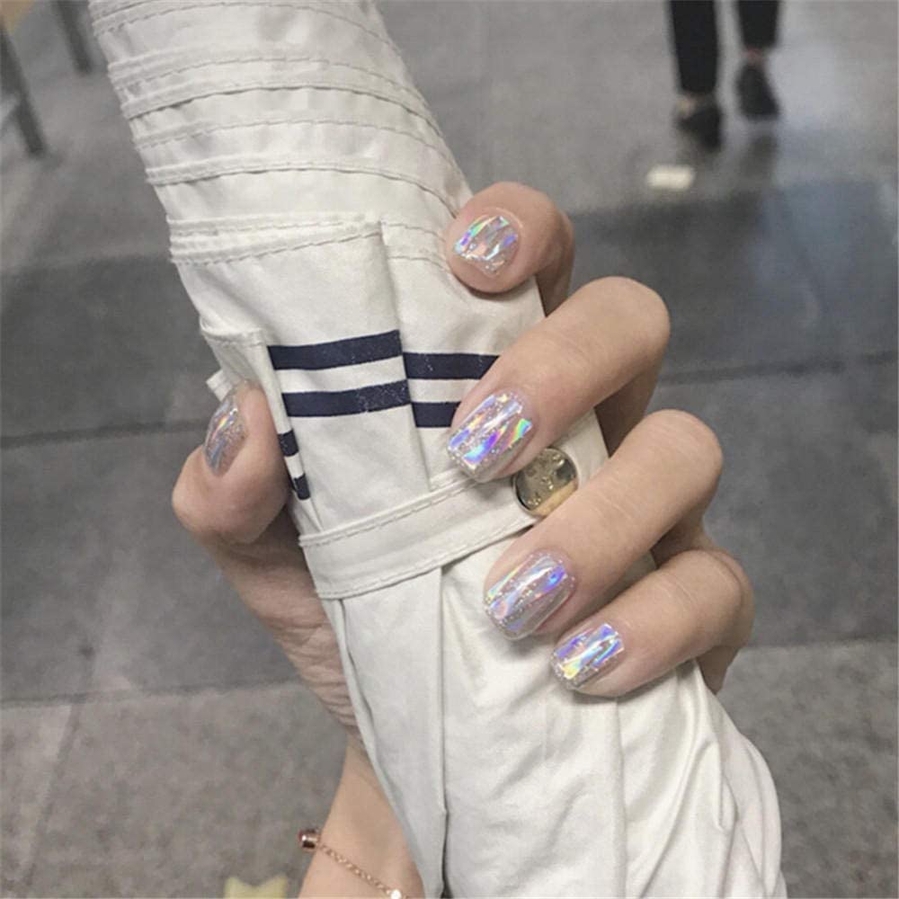 Unghie a pressione Unghie finte Copertura completa Unghie a pressione Dito artificiale Kit per unghie in acrilico Kit manicure per le donne Unghie Smalto colorato colorato-24 pezzi