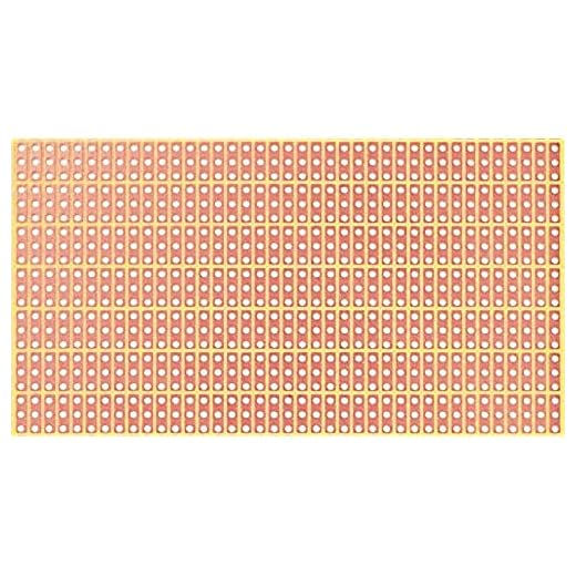 Rademacher 790-1 3-delat rutnät kretskort (25 st.) hårt papper 50 x 100 mm, rutnät 2,54 mm, 39 ledarbanor punkt-kedjeländer, koppardyna på ena sidan 35 µm, kretskort 1,6 mm tjock, gul