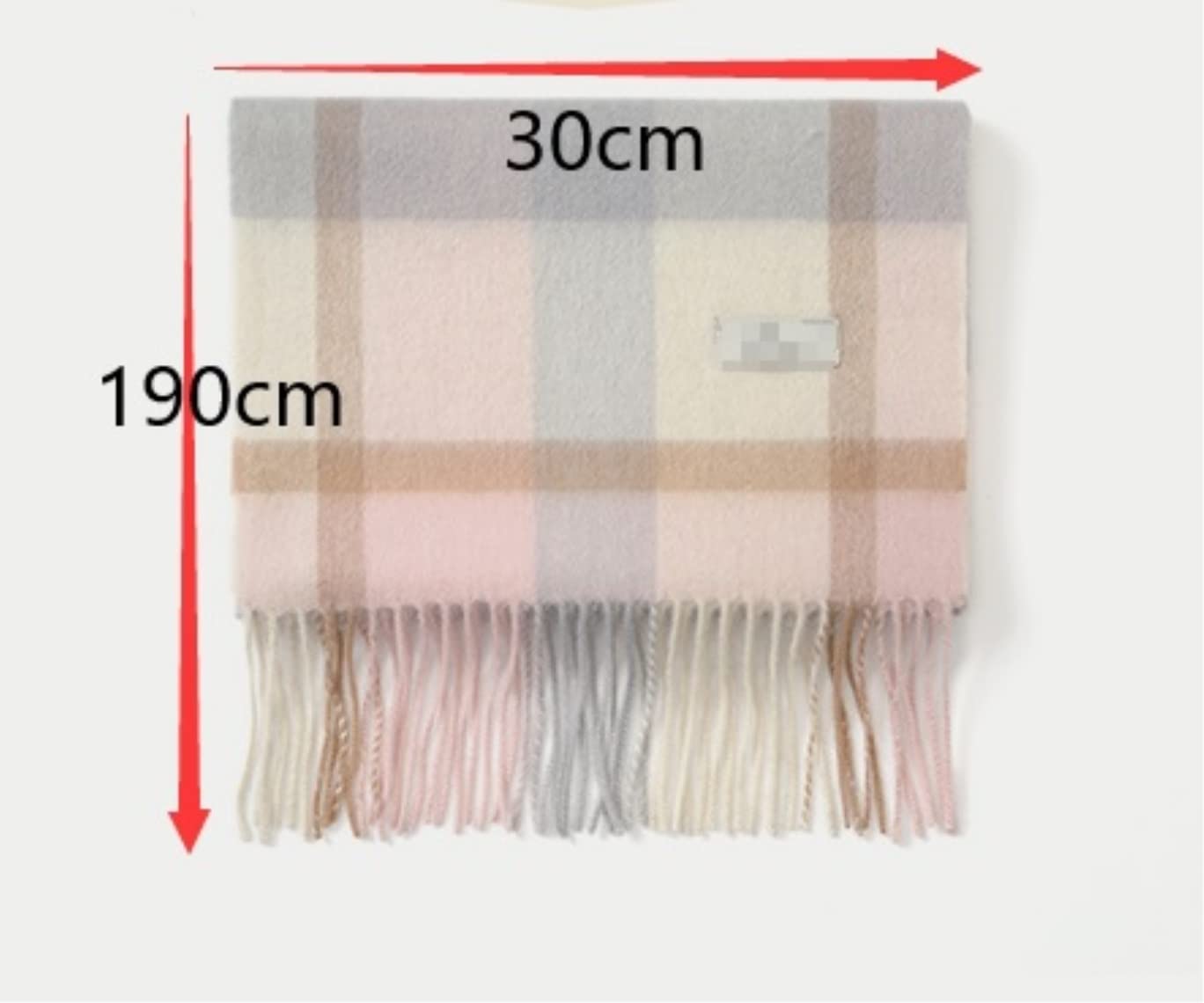 Fular Mujer Bufanda Bufanda De Moda Cálido Chal A Cuadros con Flecos Cómoda Bufanda De Invierno A Cuadros Chal Mujer Fiesta (Color : B, Size : 190 * 30cm)