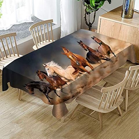 Surwin Manteles Mesa Rectangular Antimanchas 3D Impresión Cuadrado Mantel Impermeable Lavable Manteles Cover