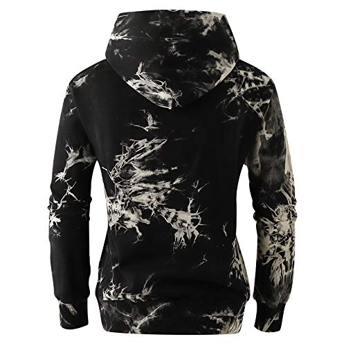 Image of KLIEGOU Mens Tie-Dye Pullover Hooded Sweatshirt