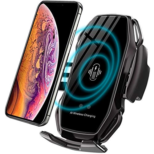 ULTRICS Wireless Car Charger, Smart Sensor 2 in 1 Qi 10W Fast Charging Car Phone Mount Air Vent Holder Compatible with iPhone 11 Pro/XS Max/XR/X, Galaxy S20 Ultra/ S10/ 10e/ S9/ S8 Plus, Note 10/9