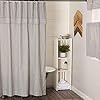Piper classics farmhouse ticking stripe gray shower curtain 72 x 72 farmhouse bathroom accent  urban country home decor
