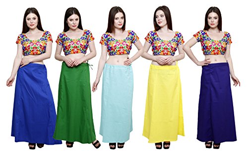 Image of Pistaa's combo of Women's Cotton Best Plain Solid Indian Readymade Inskirt Saree petticoats