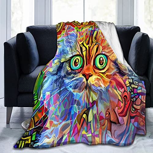 Abstract Cat Throw Blanket 50