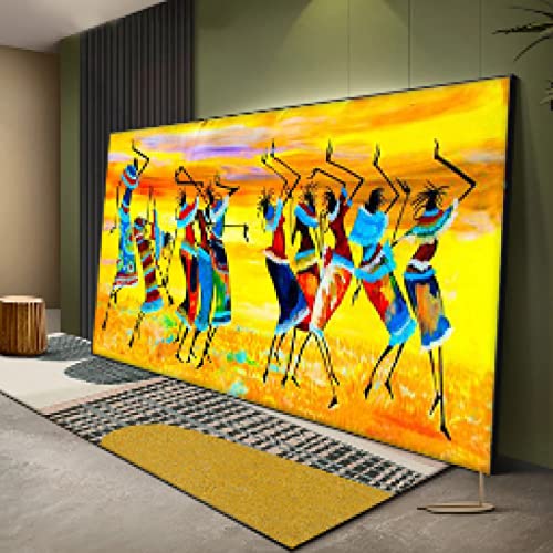 Toile danseuses africaines abstrait pour habiller grand mur salon