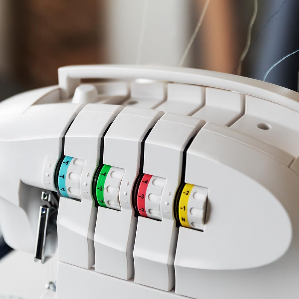 Close-up of tension dials on Cecotec BelleCouture OverLock Sewing Machine