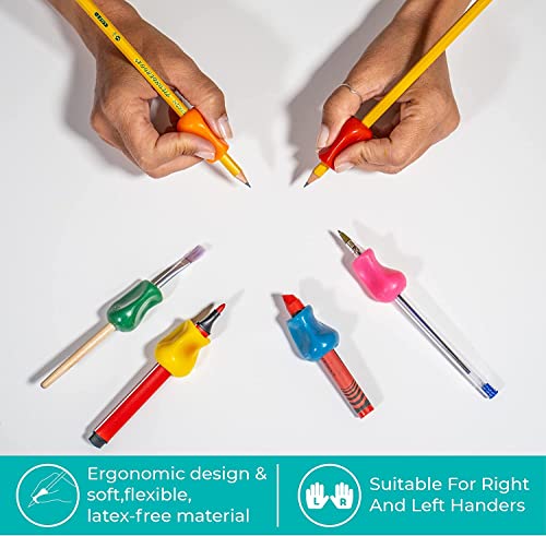The Pencil Grip Pegas de lápis com glitter, auxiliar de escrita ergonômico universal para destros e
