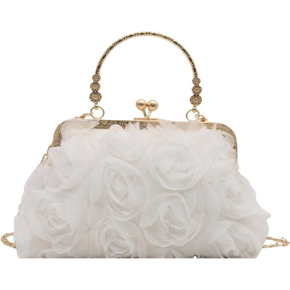 Danlai Flower Design Chain Bag, Elegant Evening Handbag Crossbody Bag for Wedding Banquet and Formal Occasion