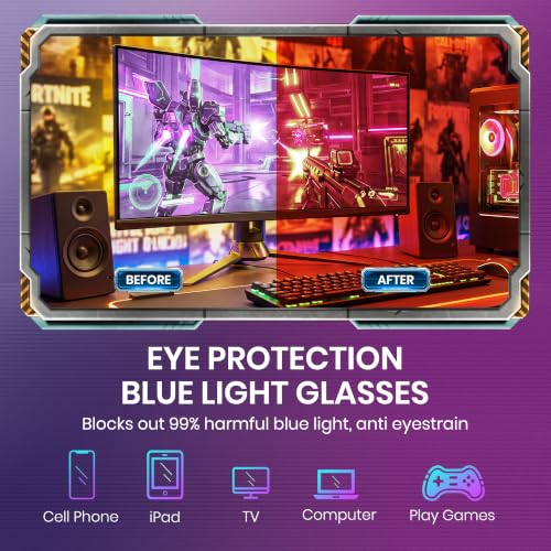 Image of Cyxus Blue Light Glasses for Men Women Reduce Eye Strain Square Frame 8083 | Eye Protection,UV Protection,Lightweight TR90 Frame,Ideal for Computer Screen Office Work