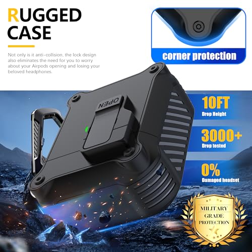 Image of RFUNGUANGO AirPods 2 Case with Lock Magnetic Lid, Black