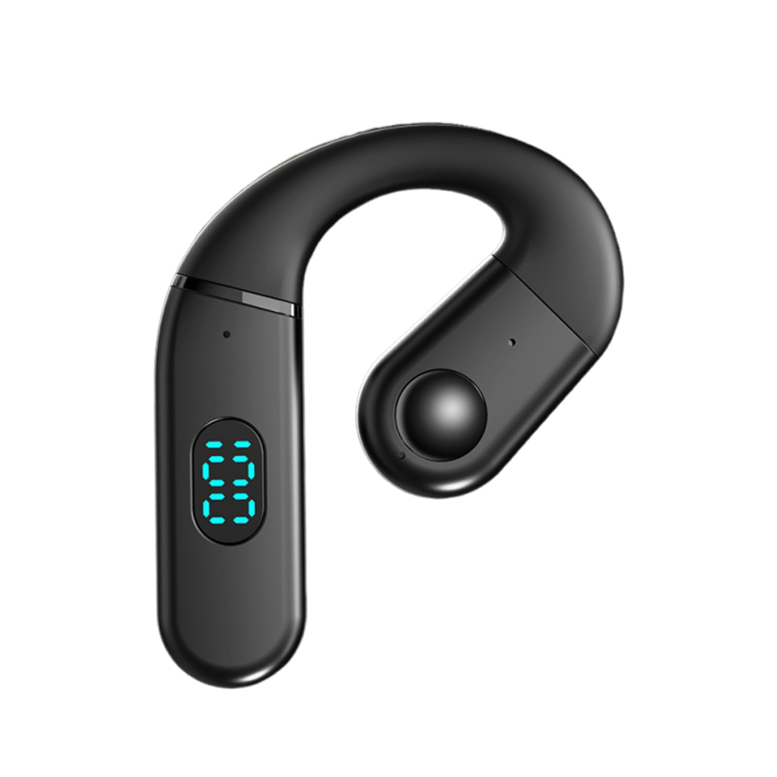 VBESTLIFE Auricolare Bluetooth a Orecchio Singolo, Conduzione Ossea BT V5.5 Auricolare con Cancellazione del Rumore, Microfono Ruotabile a 180 °, Riproduzione di 30 Ore, per lo Sport, Guida