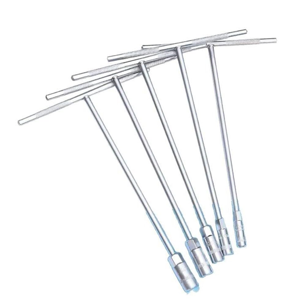 SPORTARC Chiave a bussola con manico a T, set di chiavi esagonali, 8-14 mm, in metallo, design a forma di T, per risparmiare energia, 5 pezzi per riparazione bici e moto