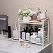 zccz 2-Tier Bathroom and Kitchen Organizer - Skincare Storage - Easy Assembly Countertop Rack - White Cream Color Multi-Purpose Holder for Bathroom or Kitchen Essentials - Compact and Durable Design