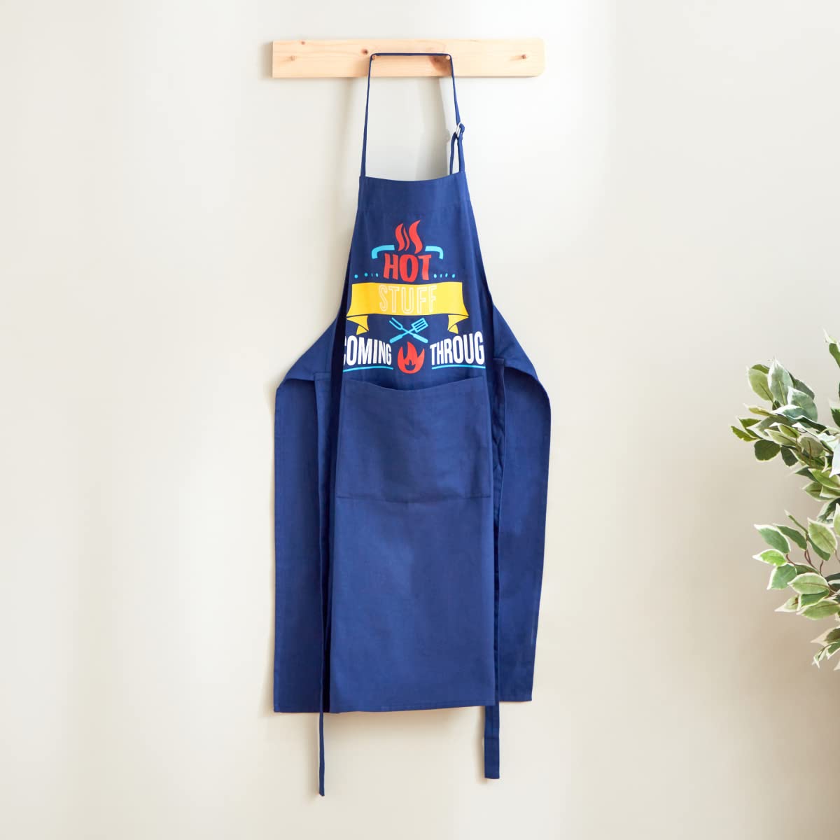 Home BoxZest Hot Stuff Printed Apron 90 x 60 cm Navy Blue