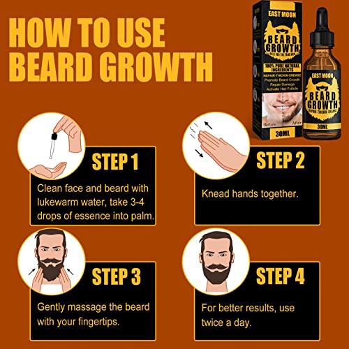 Mibee 30ml Essência de Crescimento de Barba Ingredientes Orgânicos Promovem o Crescimento da Barba R