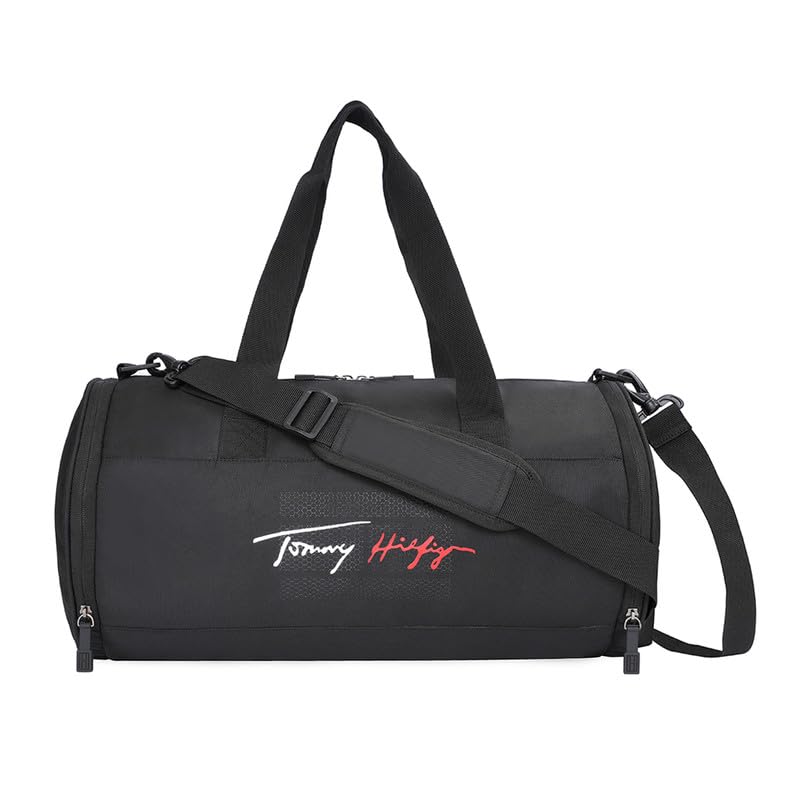 Image of Tommy Hilfiger Unisex Polyester Freeman Gym Bag Duffel - Black,24.5 Cm