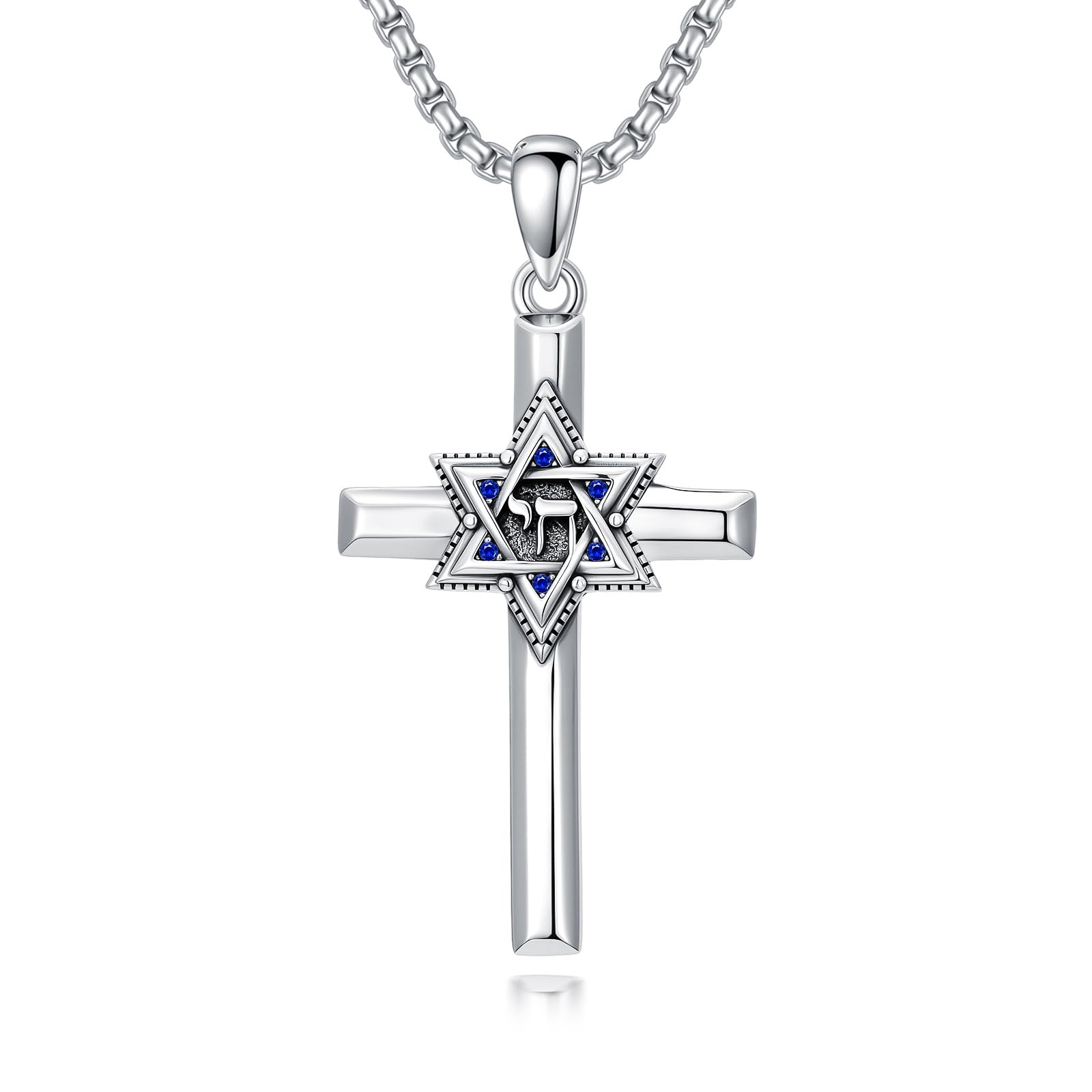 Kreuzkette für Damen und Herren 925 Sterling Silber Kreuz Anhänger Halskette Geburtstag Christlich Religiöse Schmuck Geschenke