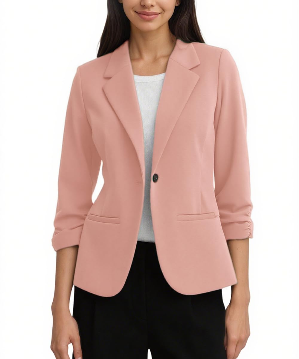 3 4 Sleeve Blazers for Women Professional Business Casual Suit Jacket Slim Fit Work Office Outfits