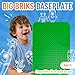 Strictly Briks Mega Baseplate - Compatible with All Major Brands - 15 x 10.5 in, Dark Green & Building Brick Baseplate Block