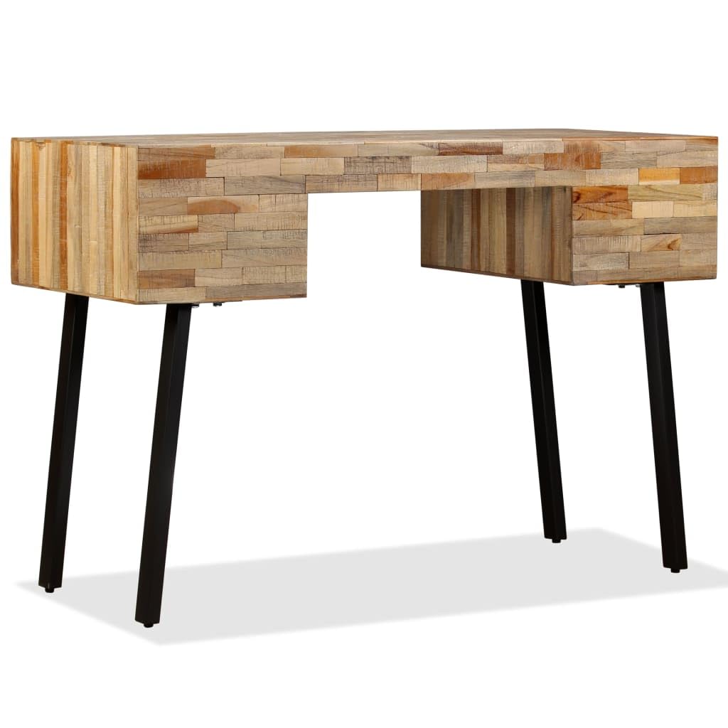 Tavolo Soggiorno Scrivania Salvaspazio Banco Da Lavoro Tavolo Consolle Scrivania in Legno Massello di Teak di Recupero 110x50x76 cm per Camera Da Letto Studio Soggiorno Sala Studio