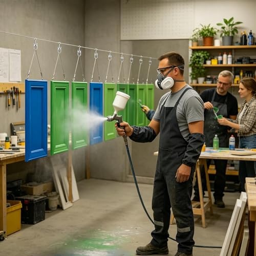 Gancho giratorio de 360 grados para pintar y secar puertas de armario 3