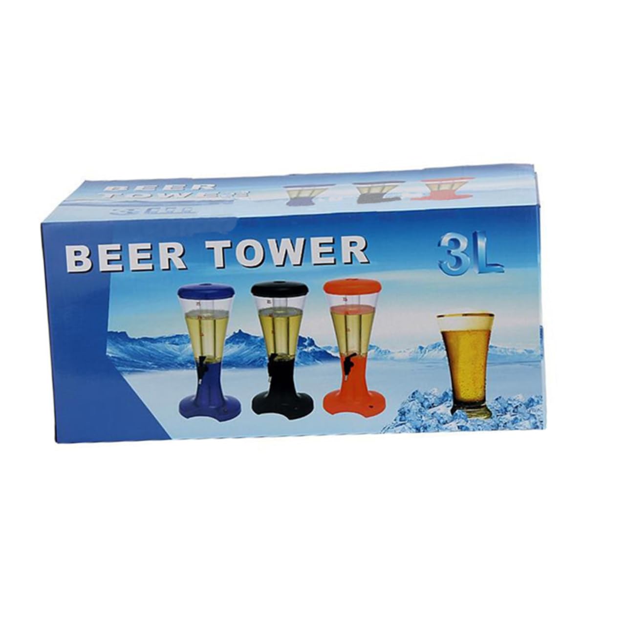 GRIRIW Wine Beer Tower Dispenser l Juice Dispenser Stand Led Lights Multi-use for Cold Drinks Beer Tea