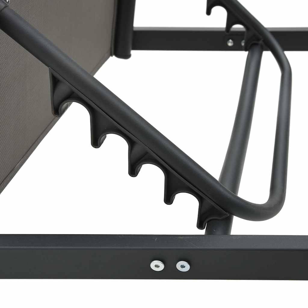 Leżak ogrodowy z aluminium i tekstylenu, regulowany, odporny na warunki atmosferyczne, 200 x 65 x 36 cm, szary, składany, ergonomiczny, na balkon, taras, do wypoczynku