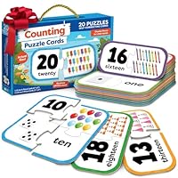 Number Puzzle Kindergarten Math Games - Number Matching Puzzle - 20 Sets Learning Numbers Puzzles - Counting Toys for Toddlers Kids Ages 3-5 - Preschool Learning Activities - Puzzles for Toddlers 2-4