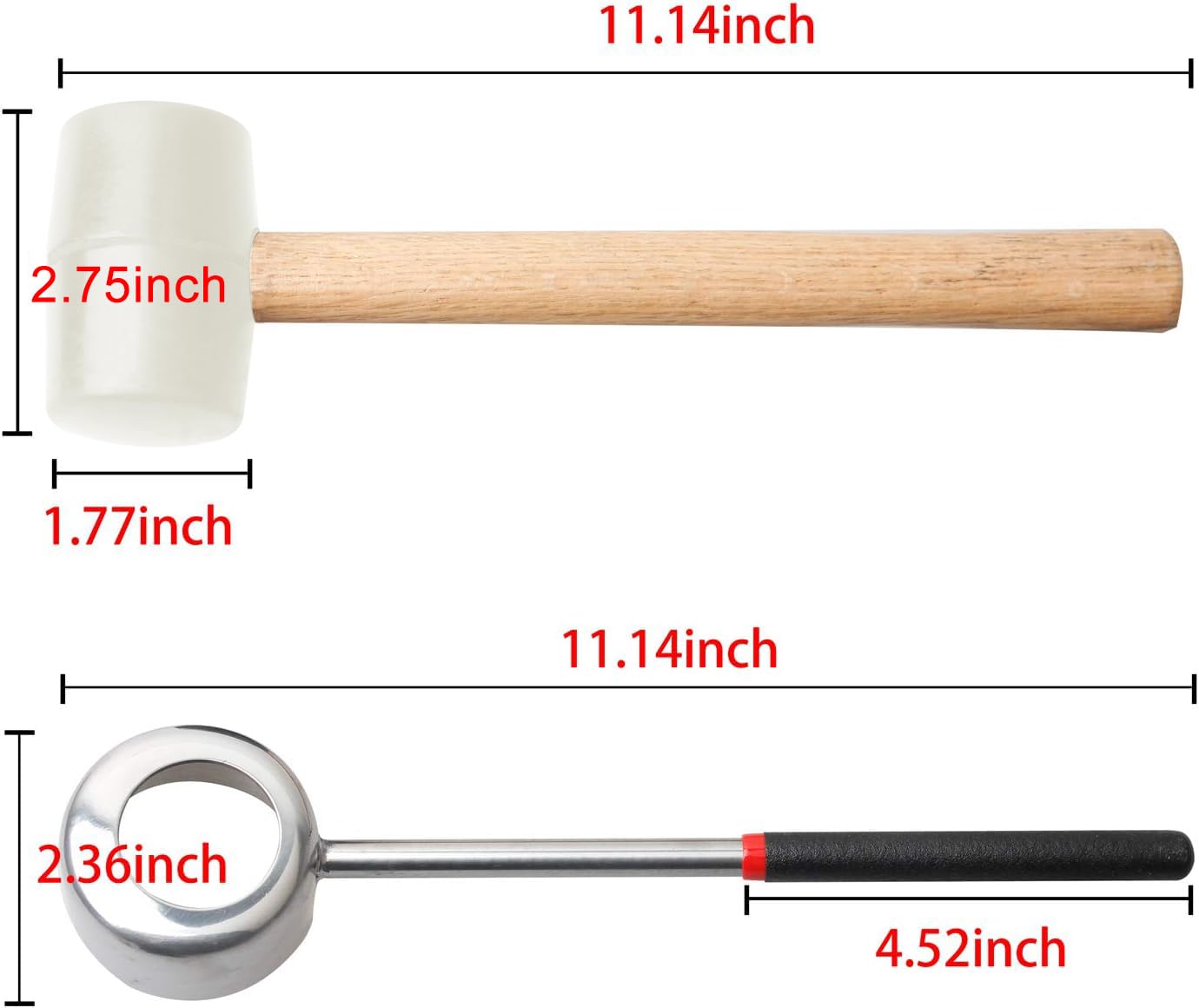 Kokosnuss-Öffner-Set Mit Hammer – Sicher Und Kinderleicht Für Frische Kokosnüsse | Edelstahl | Inkl. Gummihammer
