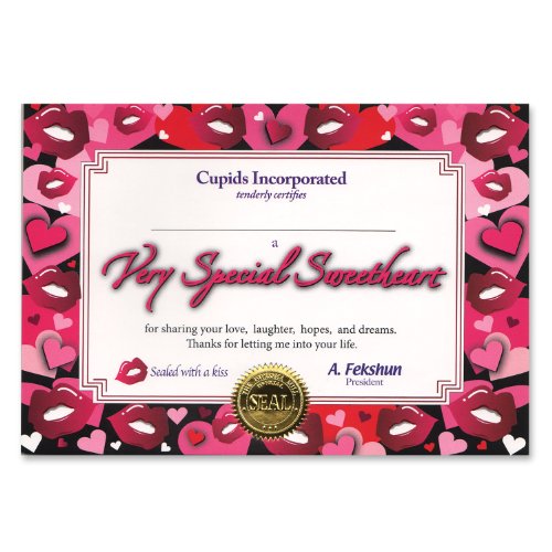 Beistle Very Special Sweetheart Certificate, 5" x 7", 6 Per Package