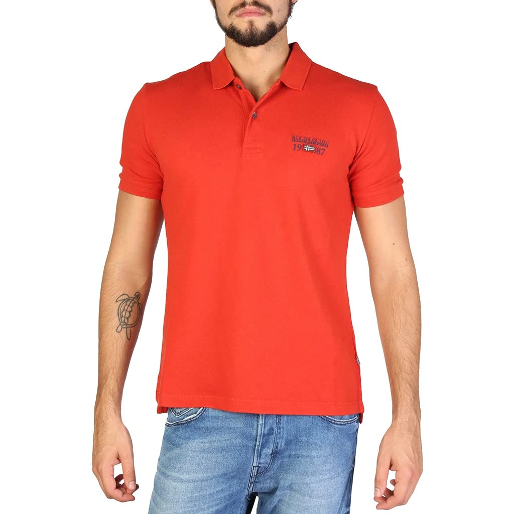 Napapijri Men's Cotton Polo, N0YILYA60 Orange