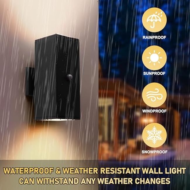 Motion Sensor Outdoor Light Fixture Wall Mount Wall Sconce Lamp Black Coach Lights