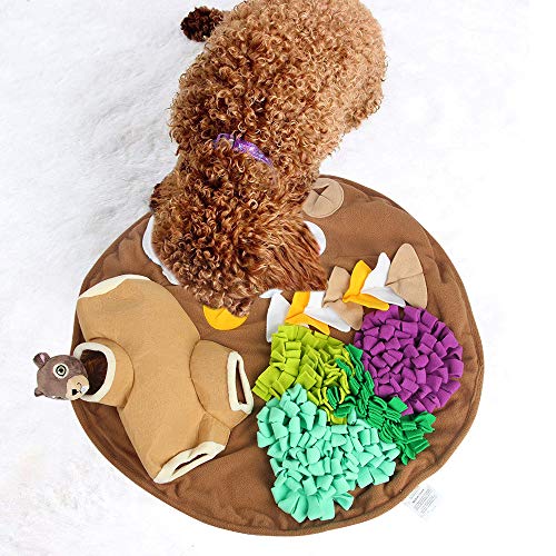 All for Paws Dog Snuffle Feeding Mat Slow Eating Food Mat Nosework Training Toys with Squeaky Squirrel Toy - Image 6