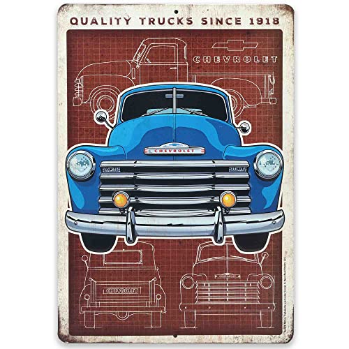 Chevrolet Truck Schematic Metal Sign
