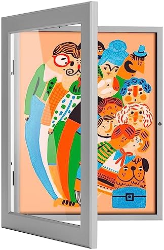 WUIRCCX 9x12 Kids Art Picture frame,Front Opening with HD Glass,Horizontal and Vertical Art Display For Kids Artwork,Photos,Crafts,Drawing Frame(Grey,1-Pack)