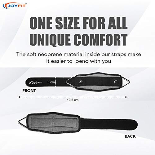 Image of Joyfit Padded Ankle Straps- for Cable Machine, Kickbacks, Glute Workouts, Leg Extensions, Curls & Hip Abductors with Padded Neoprene Support, Ideal for Men & Women [Pair]